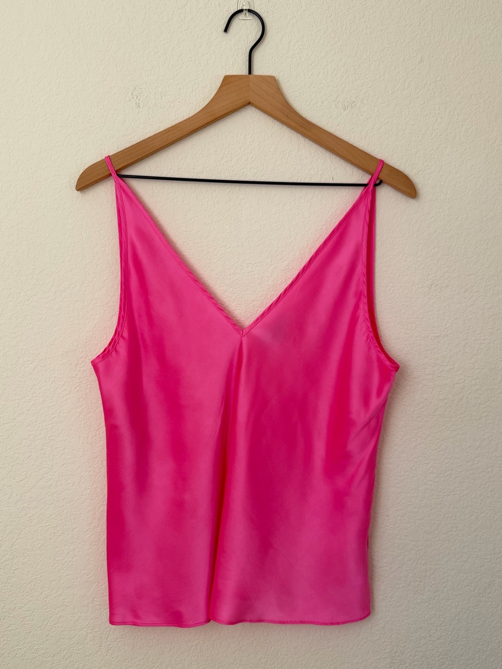 J. Crew Hot Pink V-Neck Silk Cami Top M 100% Silk